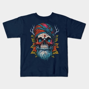 skull santa colorful Kids T-Shirt